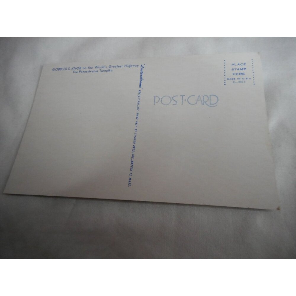 Vintage Postcard unposted Gobbler's Knob Pennsylvania Turnpike 1960s - Picture 2 of 2